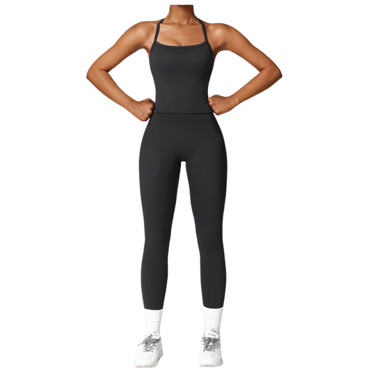AP Quick-Dry Sleeveless Fitness Sport Set - Black