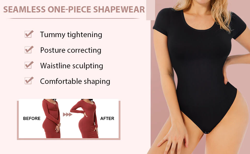 AP Short Sleeve Shapewear - Black – Asia Penelope Collection